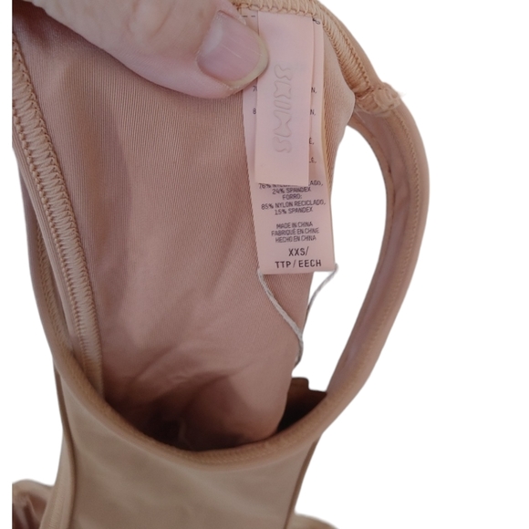 SKIMS 2 Pieces Swimming High Neck Racer Back Top & Mini Micro Swim Skirt - Picture 9 of 16